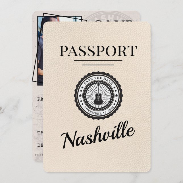 Ivory Nashville Passport Spara datum Spara Datumet (Fram/baksida)