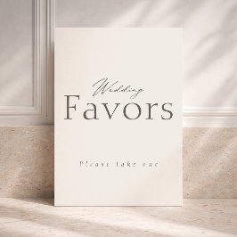 Ivory Neutral Wedding Favor Table Sign Inbjudningar