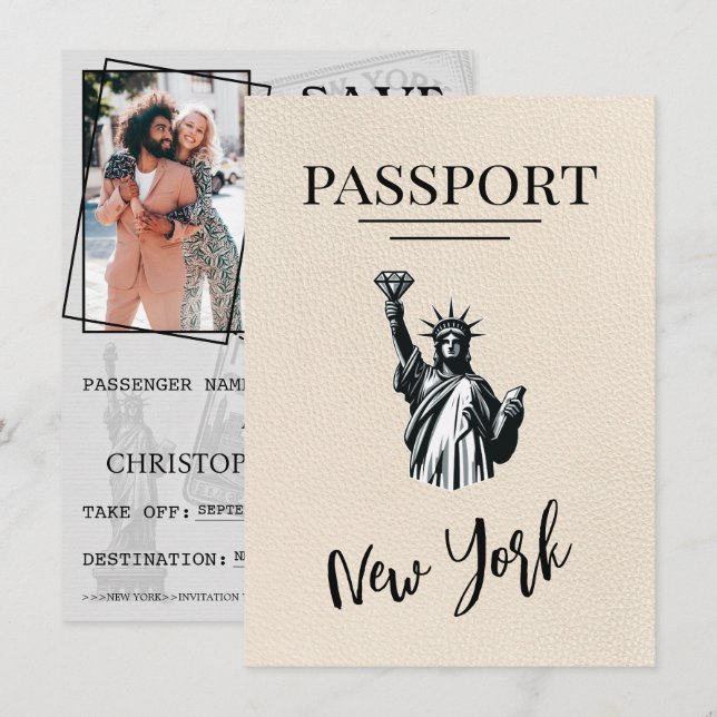 Ivory New York City Passport Spara datum Datumet (Fram/baksida)