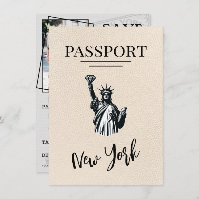 Ivory New York City Passport Spara datum Spara Datumet (Fram/baksida)