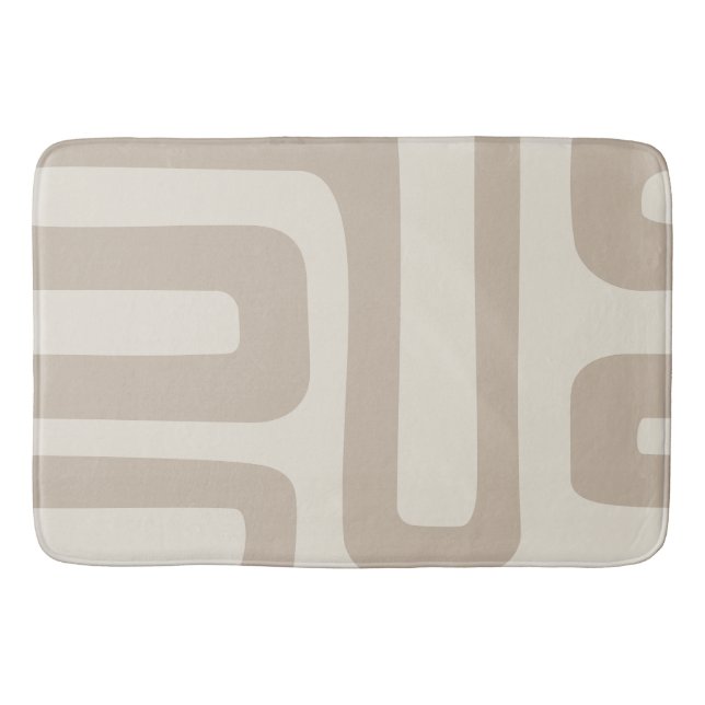 Ivory och Beige Abstrakt Bath Mat Badrumsmatta (Framsidan)