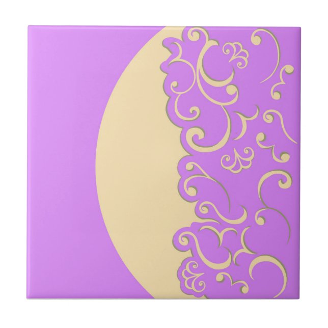 Ivory och Lilac Kakelplatta (Framsidan)