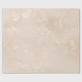 Ivory och White Grunge Distress Damask Presentpapper