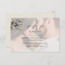 Ivory Olive Monogram Photo Wedding