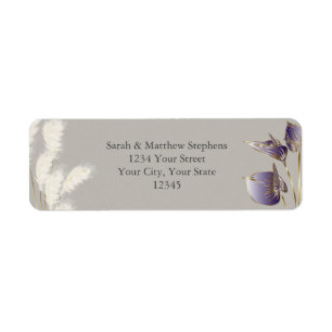 Ivory Pampas Grass Amethyst Anthurium Returadress Etikett