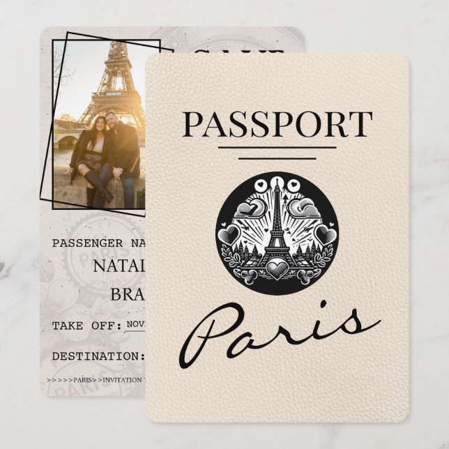 Ivory Paris-pass Spara datum Datumet (Fram/baksida)