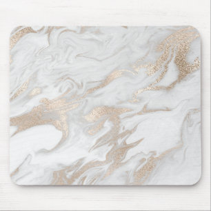 Ivory Parly Titanium Guld White Grått Marble Musmatta