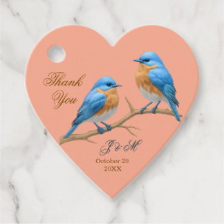 Ivory Pastel Lovebird Romantic Bluebirds Bröllop Gåvor Etiketter