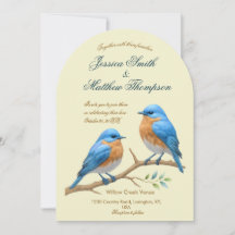 Ivory Pastel Lovebird Romantic Bluebirds Bröllop