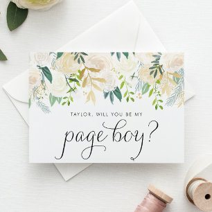 Ivory Peonies Glitter kommer du bli min gosse Kort