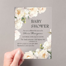 Ivory Peony Neutral Baby Shower