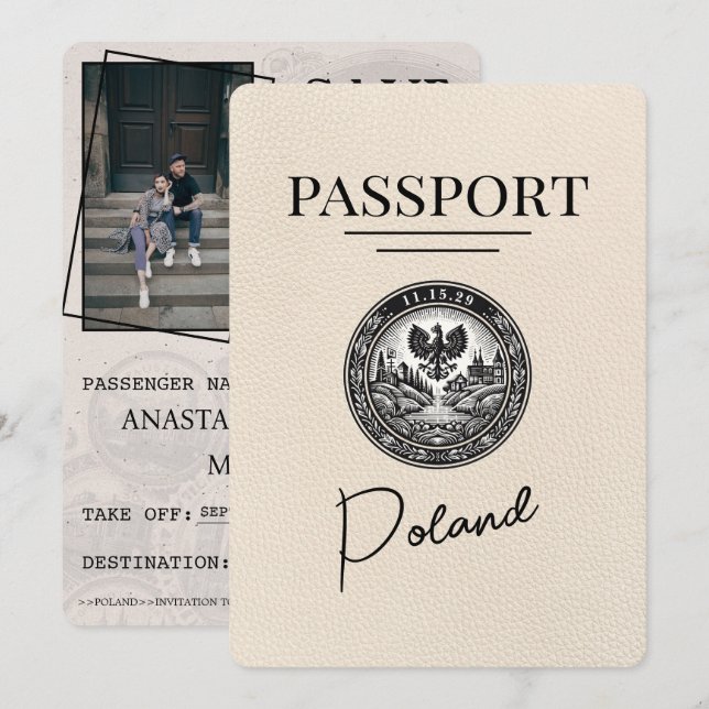 Ivory Poland Passport Spara datum Datumet (Fram/baksida)