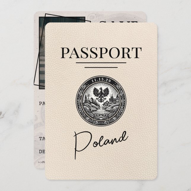 Ivory Poland Passport Spara datum Spara Datumet (Fram/baksida)