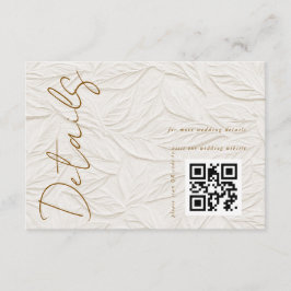 Ivory QR code Wedding Details Tilläggskort