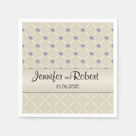 Ivory Quilt Bling Diamonds Posh Bröllop Napkins Pappersservett