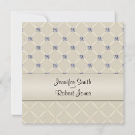 Ivory Quilted Bling Posh Wedding bjudande Inbjudningar