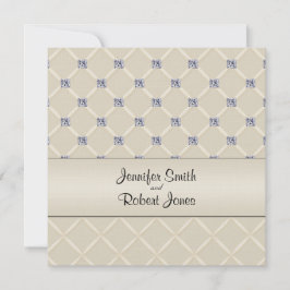 Ivory Quilted Bling Posh Wedding bjudande Inbjudningar