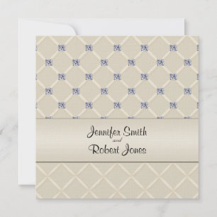 Ivory Quilted Bling Posh Wedding bjudande Inbjudningar