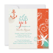 Ivory Red Aqua Nautical Möhippa