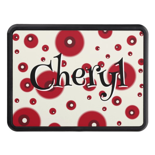 Ivory Red Dots Funky Whimsical Circle Pattern  Dragkroksskydd (Framsidan)