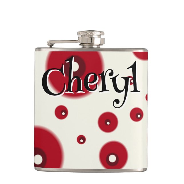 Ivory Red Dots Funky Whimsical Circle Pattern  Fickplunta (Framsidan)