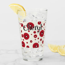 Ivory Red Dots Funky Whimsical Circle Pattern