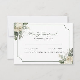 Ivory Rose Sage Green Floral Wedding OSA Kort