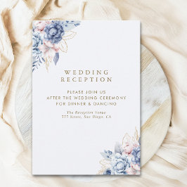 Ivory Roses & Blue Blossoms Wedding  Tilläggskort