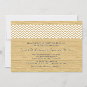 Ivory Rustic Chevron bröllopsinbjudan Inbjudningar