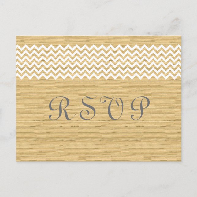 Ivory Rustic Chevron OSA Postcard Inbjudan Vykort (Framsida)