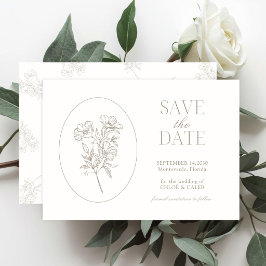 Ivory & Sand | Chic Floral Wedding Save the Date Spara Datumet