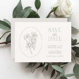 Ivory & Sand | Chic Floral Wedding Save the Date Spara Datumet