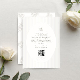 Ivory & Sand | Floral Stripe Oval Response Card OSA Kort