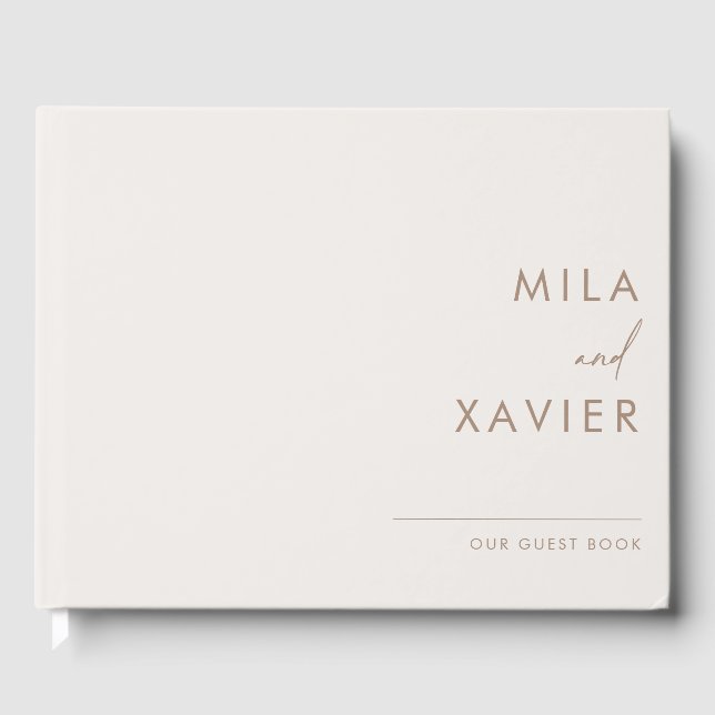 Ivory & Sand | Modern Minimal Bröllop-gästbok Gästböcker (Framsida)