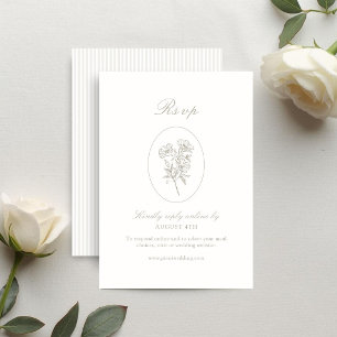 Ivory & Sand Randiga Blommig Bröllop OSA Kort