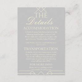 Ivory & Silver Wedding Details Enclosure Card Tilläggskort