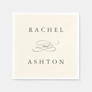 Ivory Simple Elegant bröllop Napkins Pappersservett