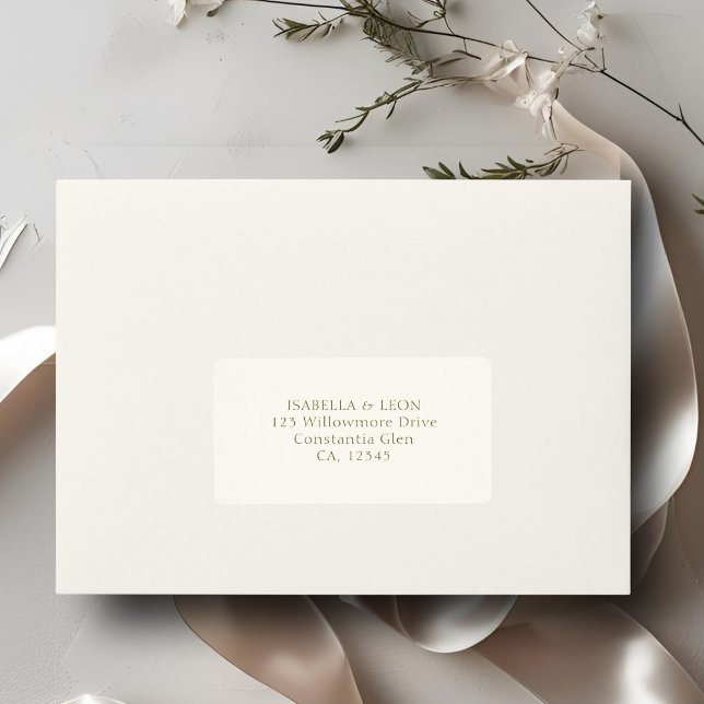 Ivory | Simple Wedding Address Adressetikett (Skapare uppladdad)