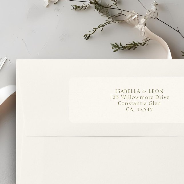Ivory | Simple Wedding Return Address Returadress Etikett (Skapare uppladdad)