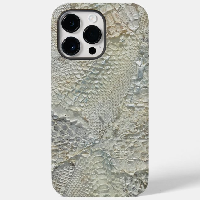 Ivory Snake Skin iPhone 14 Fodral (Baksida)