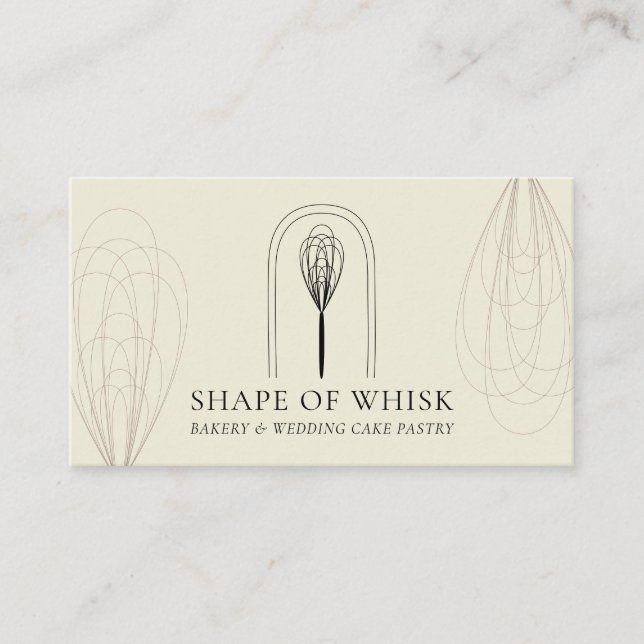 Ivory  Snyggt Whisk Logotyp Home Bakery Visitkort (Framsida)