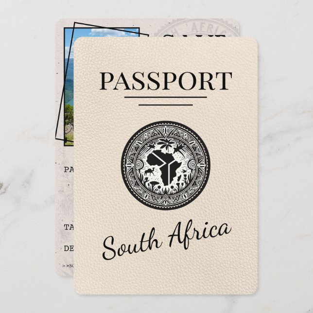 Ivory South Afrika Passport Spara Datumet (Fram/baksida)