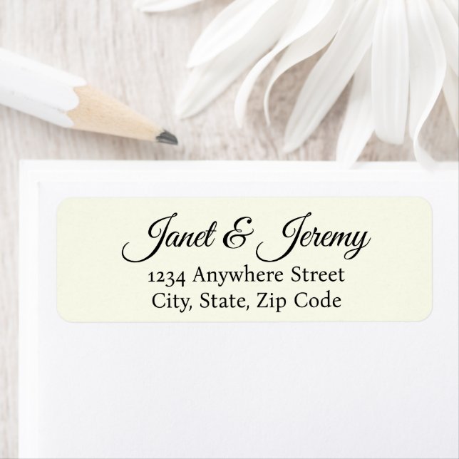 Ivory Stylized Names Wedding Return Address Returadress Etikett (Insitu)