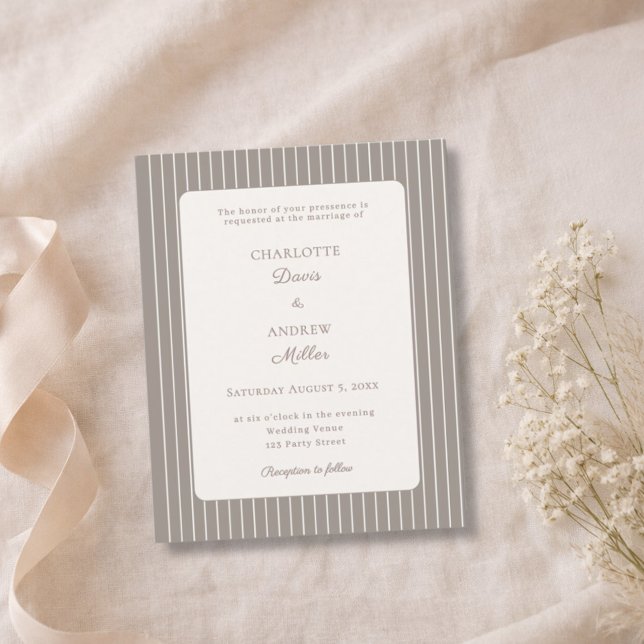 Ivory Taupe Neutral Pinstriped Wedding  (Skapare uppladdad)