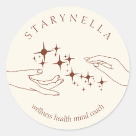 Ivory Terracotta Händer Energy Reiki Therapy Runt Klistermärke