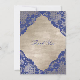 Ivory Velvet Royal Blue Navy Snöre Tack Inbjudningar