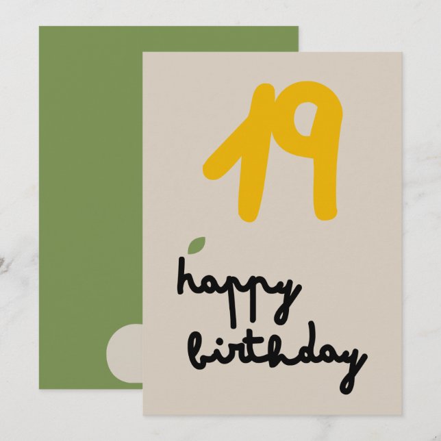 IVORY VINES - Birthday Blommigt Inbjudningskort (Fram/baksida)