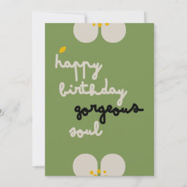 IVORY VINES - Birthday Blommigt Inbjudningskort