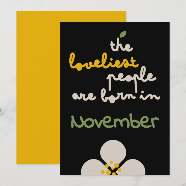 IVORY VINES - Birthday Blommigt Inbjudningskort (Fram/baksida)