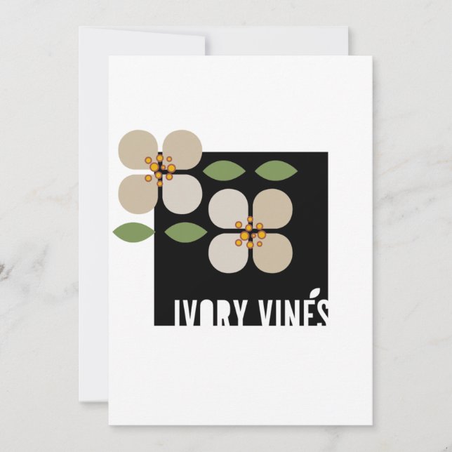 IVORY VINES - Modern Blommigt Investigation Card Julkort (Framsida)